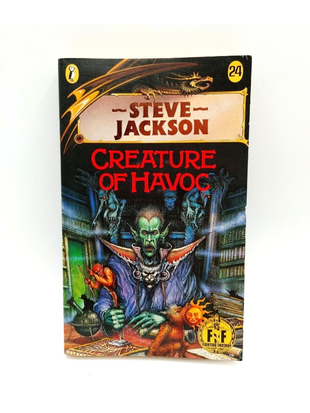 CREATURE OF HAVOC Fighting Fantasy #24 Steve Jackson 1987 Puffin Bronze Dragon